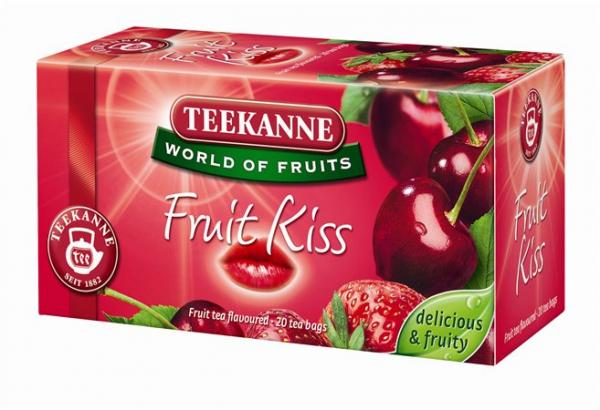 Ovocný čaj, 20x2,5 g, TEEKANNE "Fruit kiss", jahoda-višňa