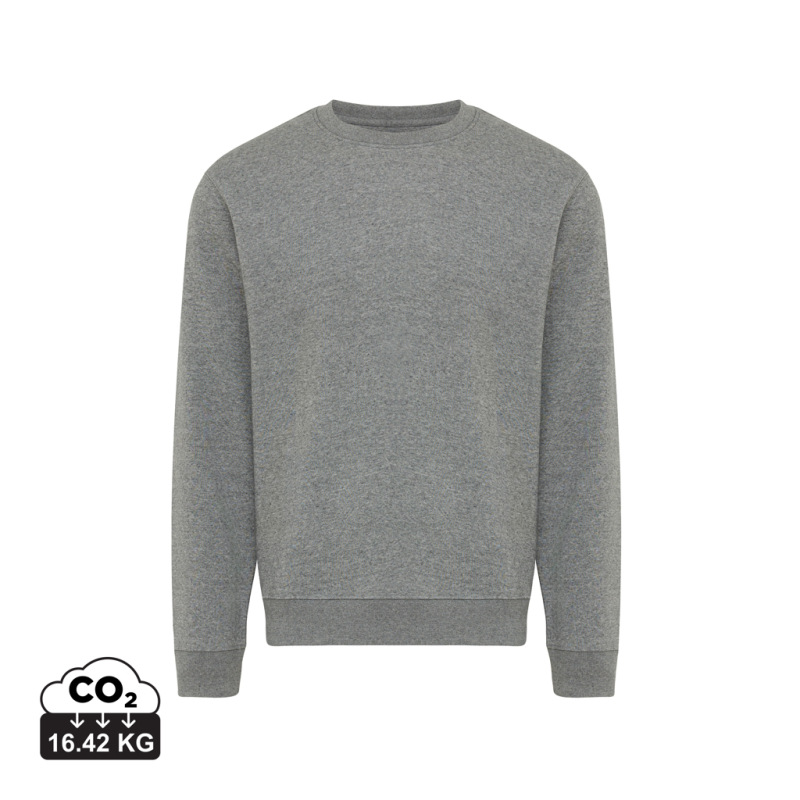 IQONIQ Toria Unisex mikina s okrúhl. výstrihom z rec. bavlny light heather anthracite L