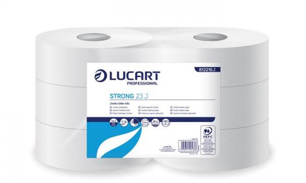 Toaletný papier, 2-vrstvový, 185 m, 23 cm priemer, LUCART "Strong", optimum biely 1