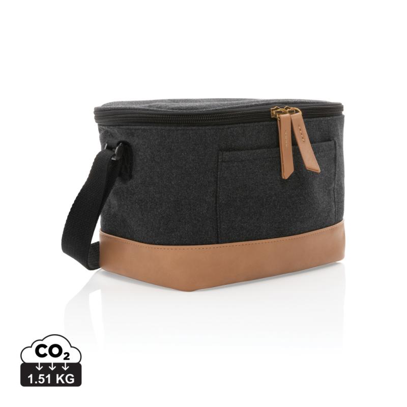 Malá chladiaca taška Impact z 16 oz. recykl. canvas AWARE™ čierna