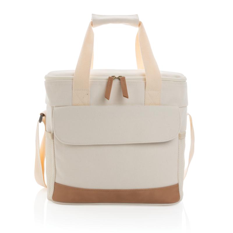 Veľká chladiaca taška Impact z 16 oz. recykl. canvas AWARE™ off white 3