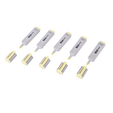 Zvýrazňovač, 1-4 mm, FLEXOFFICE "HL05 Eco Style", žltá 3