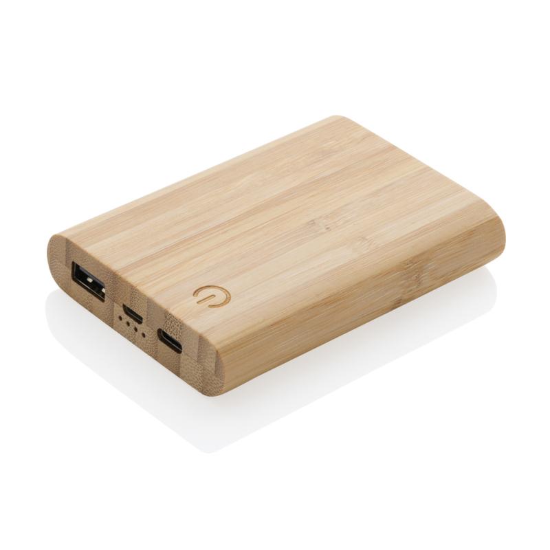 Powerbanka 5 000 mAh z bambusu hnedá 7
