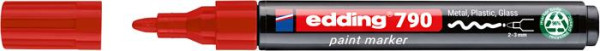 Lakový popisovač, 2-3 mm, PCR, EDDING „790“, červený 2