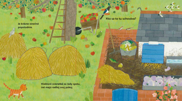 Kto sa to tu schováva? NA DVORE – Knižka s odklápacími okienkami 3