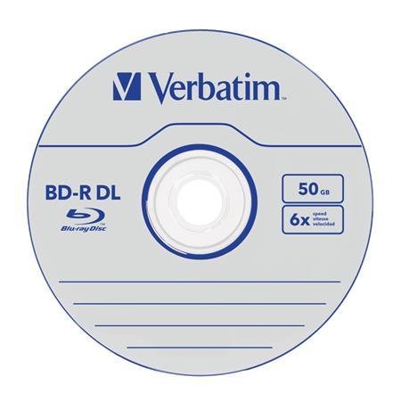 BD-R Blu-Ray disk, dvojvrstvový, 50GB, 6x, 1 ks, klasický obal, VERBATIM 2