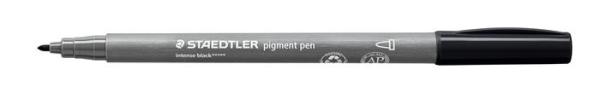 Popisovač, 1 mm, kuželový, 2 ks, STAEDTLER® "Pigment pen 376", intenzívny čierny 3