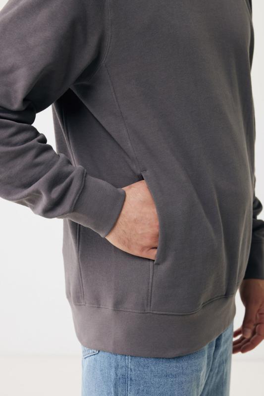 Mikina s bočnými vreckami IQONIQ Yengo z rec. bavlny antracitová XXXL 17