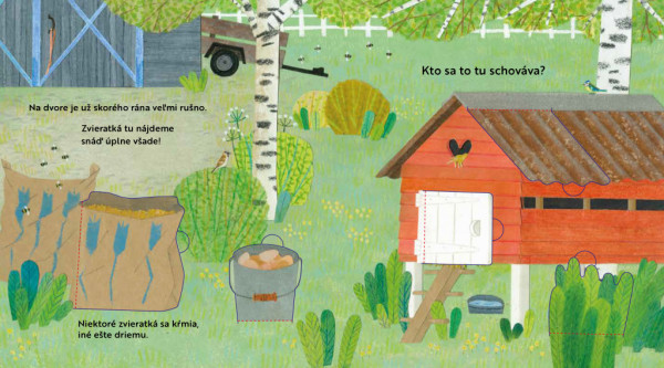 Kto sa to tu schováva? NA DVORE – Knižka s odklápacími okienkami 1