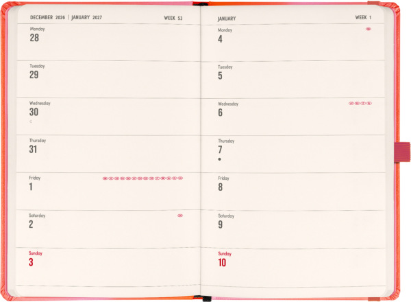 NOTIQUE Planbook planner/notebook Coral 2027, 13 x 21 cm 1