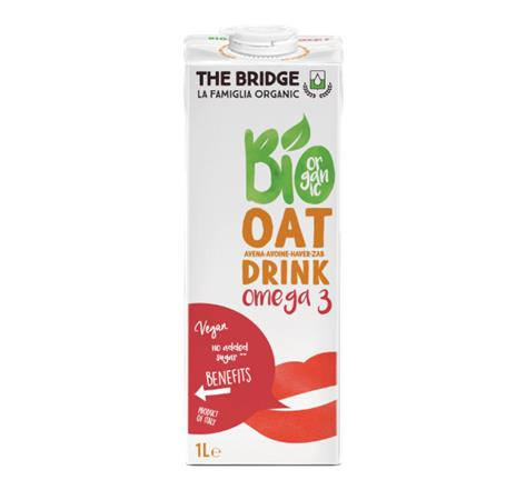 Rastlinný nápoj, bezlepkový, bio, v kartónovom obale, 1 l, THE BRIDGE, Omega 3, ovsený 1