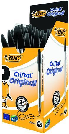 Guľôčkové pero, 0,32 mm, s vrchnákom, BIC "Cristal Original", čierne 1
