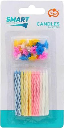 . Narodeninové sviečky, s podstavcom, 24 ks