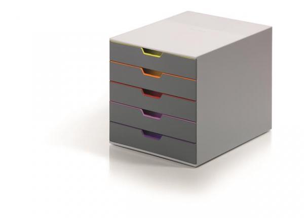 Zásuvkový box, plastový, 5 zásuviek , DURABLE "VARICOLOR® 5", sivá 1