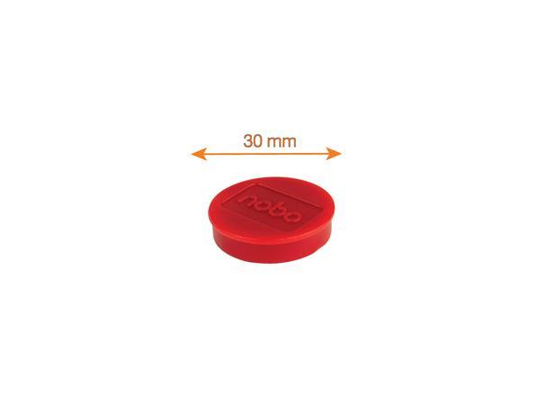 Magnetky, magnetické, pre biele tabule, 30 mm, 4 ks, NOBO, červená 2