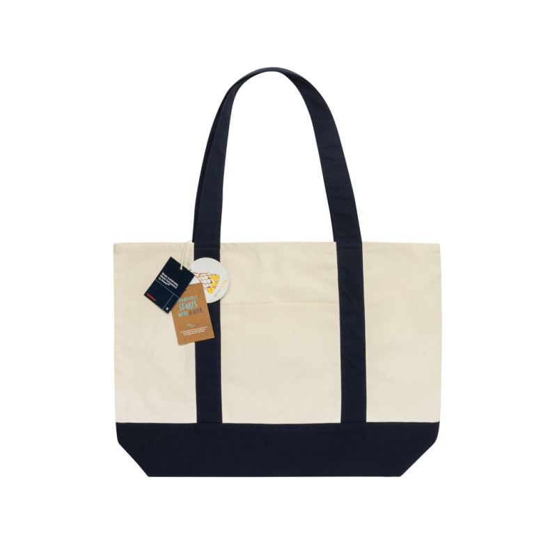 SHOP LOCAL AWARE™ taška z recyklovanej bavlny, 350 GSM námornícka modrá 2