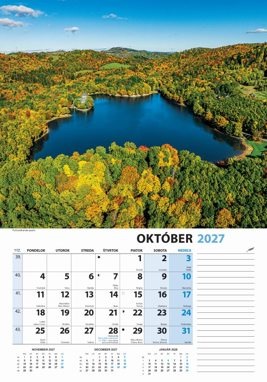 Nástenný kalendár Slovensko z výšky 2027 11