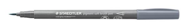 Fixka v tvare štetca, sada, STAEDTLER "Pigment 372", 6 rôznych odtieňov čiernej a sivej 3