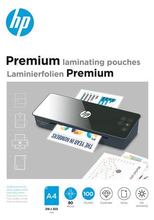 Laminovacia fólia, 80 mikrónov, A4, lesklá, 100 ks, HP "Premium" 1