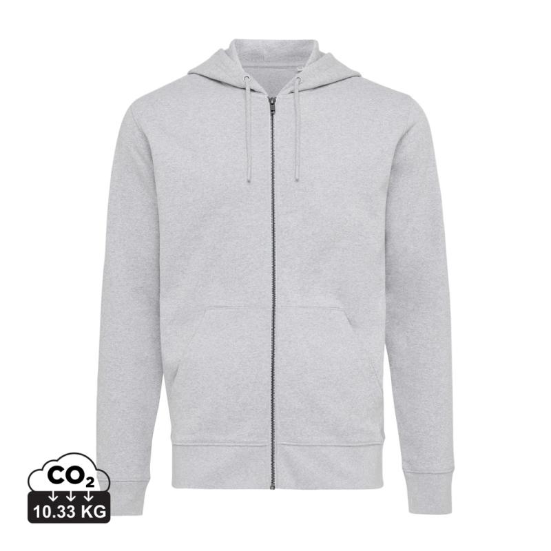 Mikina na zips s kapucňou IQONIQ Abisko z recykl. bavlny heather grey 5XL