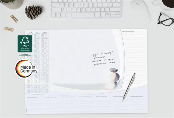 Podložka na stôl, 595x410 mm, trojročné a týždenné kalendárium, SIGEL "Harmony" 5