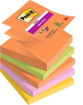 Samolepiaci bloček, "Z", 76x76 mm, 5x90 listov, 3M POSTIT "Super Sticky Boots", mix farieb 1