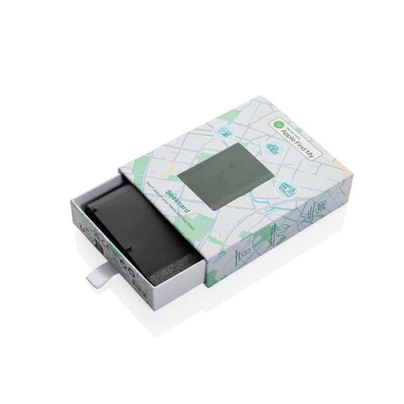 Peňaženka s nabíjacím lokátorom Seekcard z RCS polyesteru čierna 17