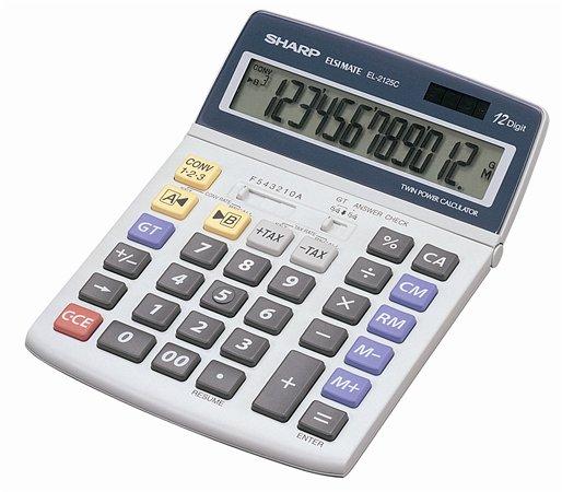 Kalkulačka, stolová, 12 miestny displej, SHARP "EL-2125C" 1