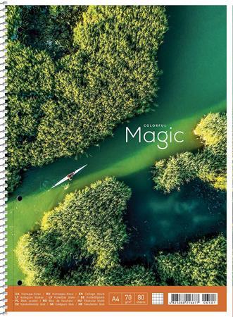 Špirálový zošit, A4+, linajkový, 80 listov, SHKOLYARYK "Colourful magic", mix 2