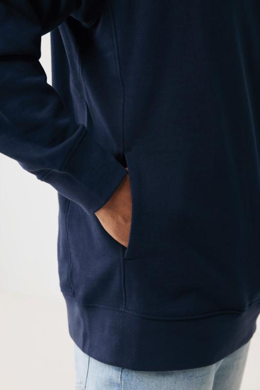 Mikina s bočnými vreckami IQONIQ Yengo z rec. bavlny námornícka modrá 4XL 13