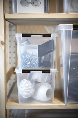 Úložný box, plastový, 3 l, čierne úchytky, SMARTSTORE "Classic 3", priehľadný 3