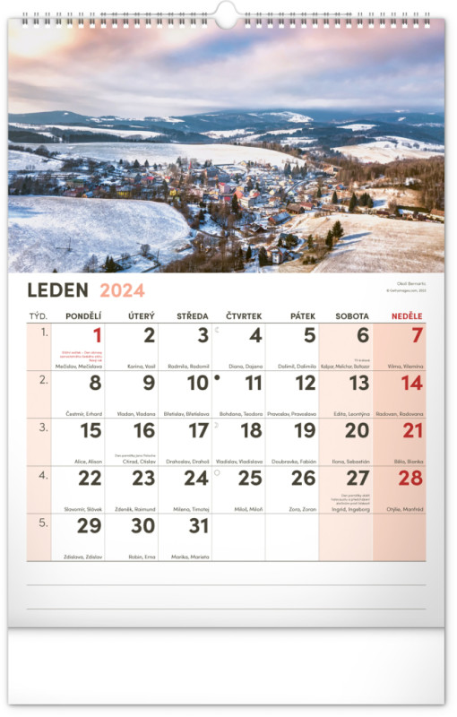 Nástenný kalendár s extra veľkým kalendáriom 2024, 33 × 46 cm 1