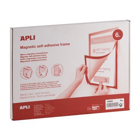 Informačný rám, A4, magnetický, samolepiaci, APLI, mix farieb 5