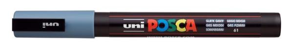 Dekoračný popisovač, 0,9-1,3 mm, UNI "Posca PC-3M", bridlicovo sivá 1