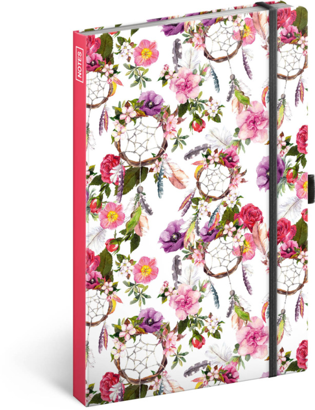 NOTIQUE Notes Lapač snov ružový, linajkovaný, 13 x 21 cm