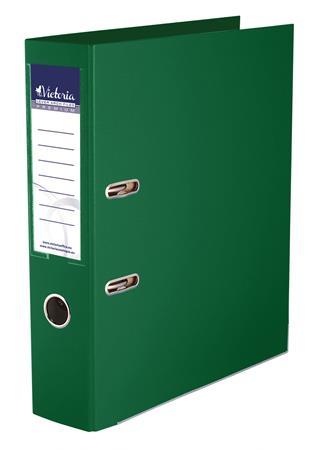 Pákový šanón, 75 mm, A4, PP/PP, s ochranným spodným kovaním, VICTORIA „Premium“, zelená 1