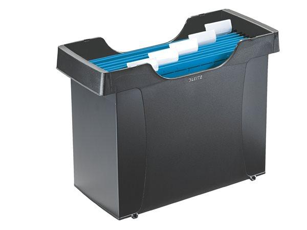 Box na závesné zakladacie dosky, 5 ks závesných zakladacích dosiek, LEITZ "Plus", čierny