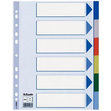 Register, plastový, A4, 6 dielny, ESSELTE