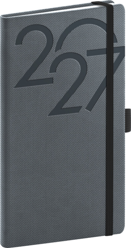 NOTIQUE Vreckový diár Ajax 2027, čierny, 9 x 15,5 cm