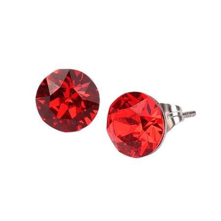 Náušnice s červeným SWAROVSKI® krištáľom v odtieni Light Siam, 8 mm, ART CRYSTELLA® 1