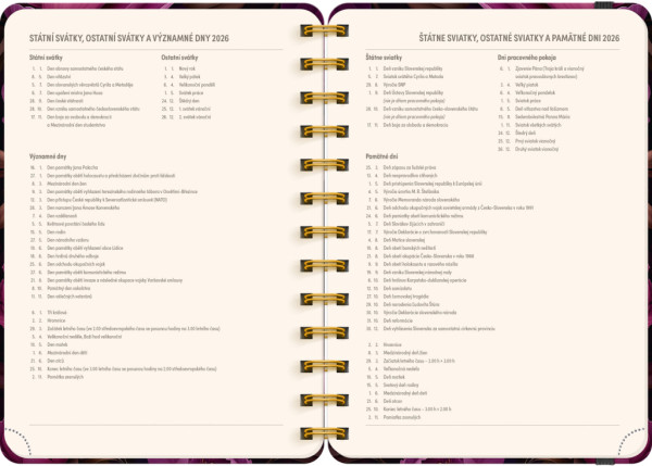 NOTIQUE Špirálový 18-mesačný diár Petito – Fialové kvety 2025/2026, 13 x 18 cm 4