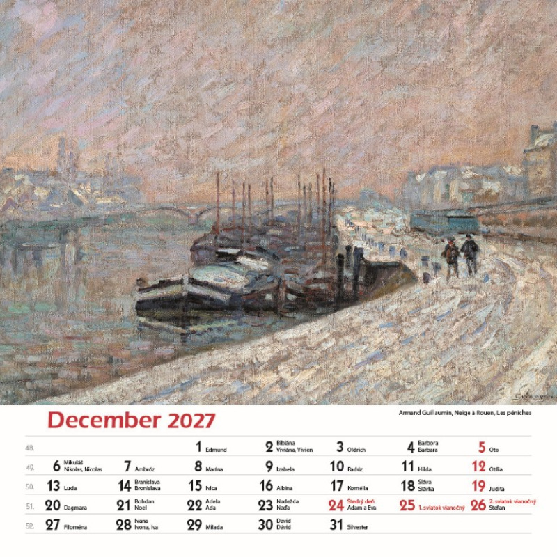 Nástenný kalendár Impresionisti štvorec 2027 16