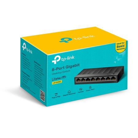 Switch, 8 port, 10/100/1000 Mbps, TP-LINK "LS1008G" 2