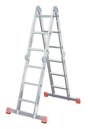 Rebrík, kĺbový, univerzálny, 4x3 rebríkové stupne, hliník, KRAUSE "MultiMatic" 1