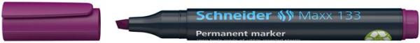 Permanentný popisovač, 1-4 mm, zrezaný hrot, SCHNEIDER "Maxx 133", fialový 2