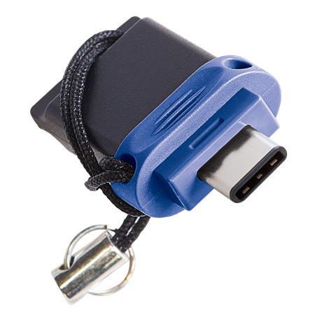 USB kľúč, 32GB, USB 3.0+USB-C adapter, VERBATIM "Dual" 3