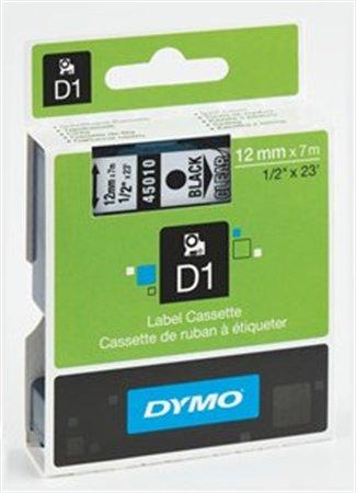 Páska do štítkovača, 9 mm x 7 m, DYMO "D1", číra-čierna 1
