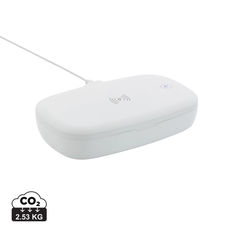 UV-C sterilizačný box s bezdrôtovým nabíjaním 5W biela