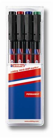 Permanentný popisovač, sada, OHP, 0,3 mm, EDDING "140 S", 4 rôzne farby 1