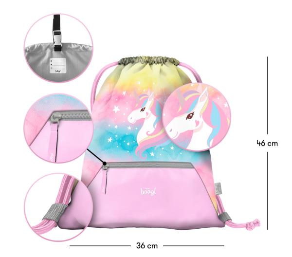 BAAGL Školské vrecko Rainbow Unicorn 2